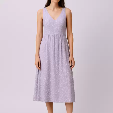 Vestido Midi Floral Lavanda