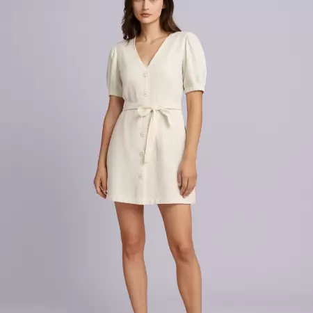 Vestido Curto Linho Off-White