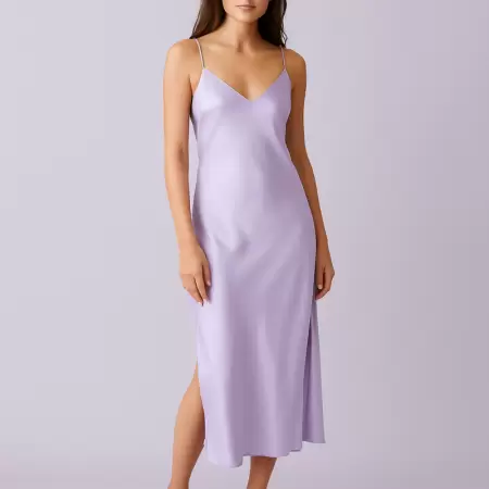 Vestido Longo Alças Lilás