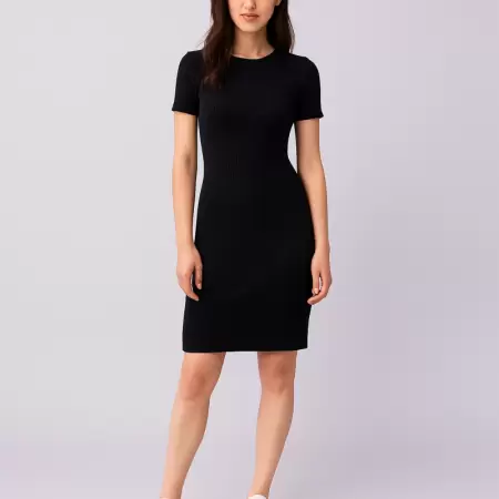 Vestido Tubinho Canelado Preto