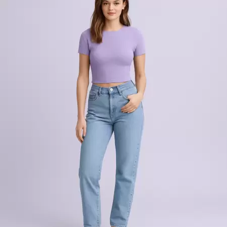 Blusa Cropped Tricô Lilás