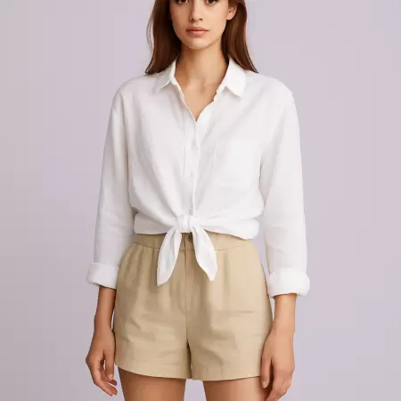 Camisa Linho Manga Longa Branca