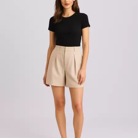 Short Alfaiataria Bege