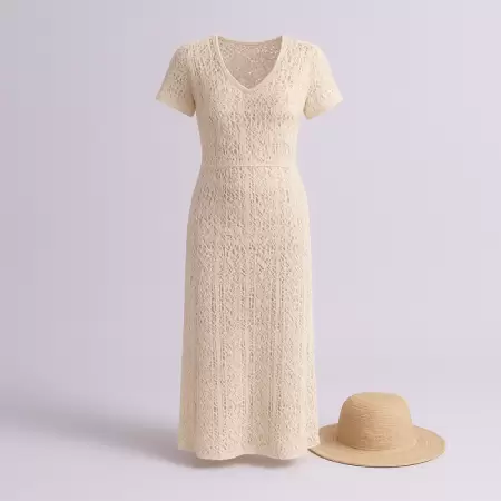 Saída de Praia Crochê Off-White